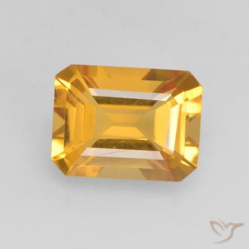 1.38ct Naturale Dorato scuro Citrino, Taglio smeraldo, VVS-VS