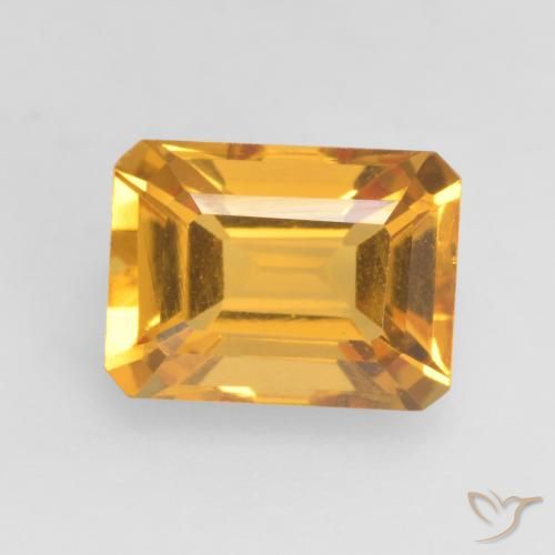 1.70ct Naturale Arancio medio-chiaro-oroG Citrino, Taglio smeraldo, VVS-VS
