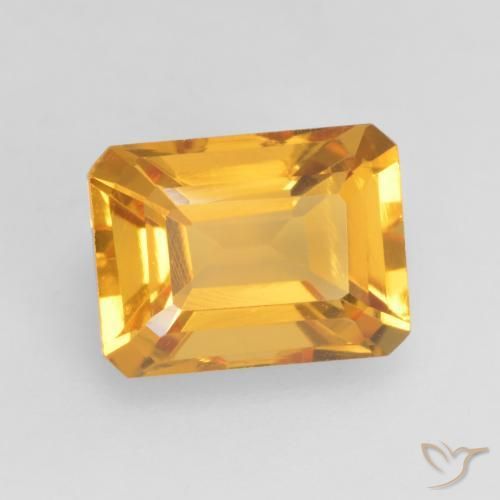 Citrino Arancio medio-chiaro-oroG naturale da 1.70 ct, Ottagonale / Taglio smeraldo, VVS-VS