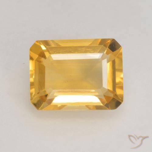 1.60ct Naturale Oro brillante Citrino, Taglio smeraldo, VVS-VS