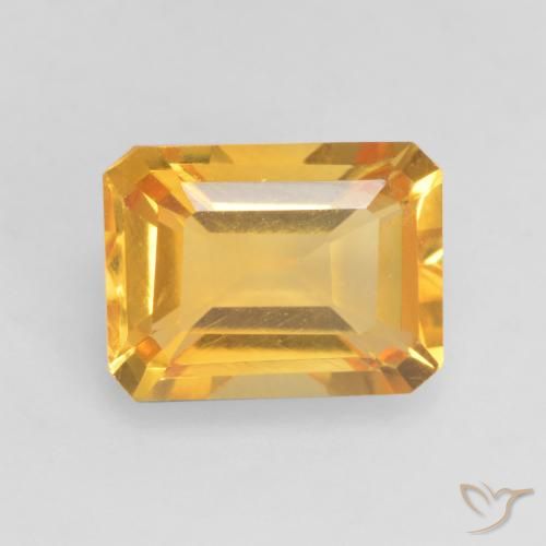 1.57ct Naturale Dorato scuro Citrino, Taglio smeraldo, VVS-VS