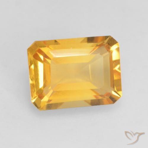 Citrino Dorato scuro naturale da 1.57 ct, Ottagonale / Taglio smeraldo, VVS-VS