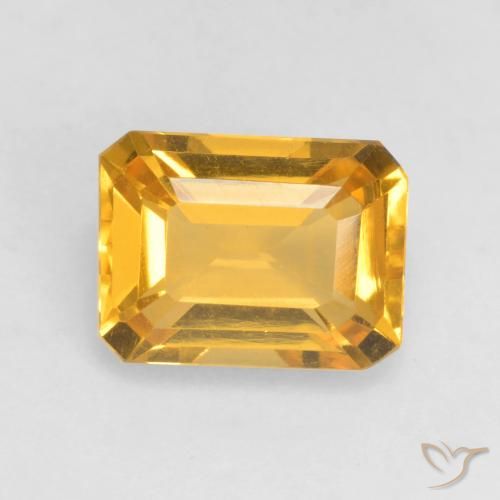 1.51ct Naturale Dorato scuro Citrino, Taglio smeraldo, VVS-VS