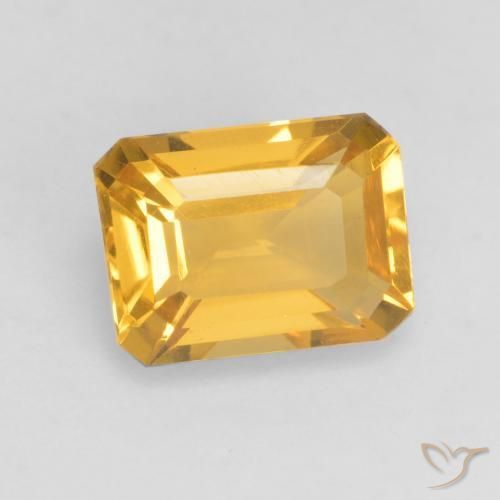 Citrino Dorato scuro naturale da 1.51 ct, Ottagonale / Taglio smeraldo, VVS-VS