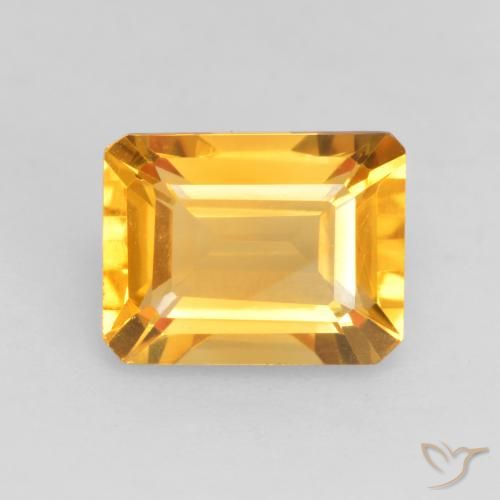 1.55ct Naturale Oro brillante Citrino, Taglio smeraldo, VVS-VS