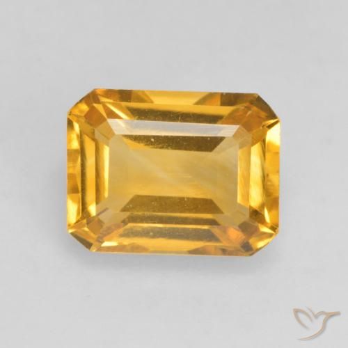 1.54ct Naturale Dorato scuro Citrino, Taglio smeraldo, VVS-VS