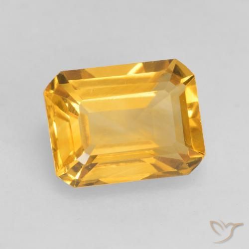 Citrino Dorato scuro naturale da 1.54 ct, Ottagonale / Taglio smeraldo, VVS-VS