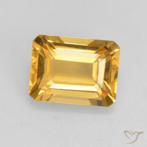 1.72ct Naturale Dorato medio-scuro Citrino, Taglio smeraldo, VVS-VS