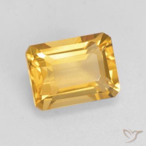 Citrino Dorato medio-scuro naturale da 1.72 ct, Ottagonale / Taglio smeraldo, VVS-VS