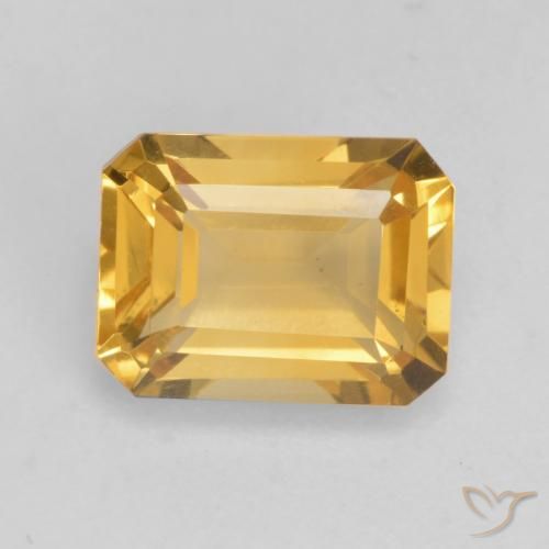 1.60ct Naturale Oro brillante Citrino, Taglio smeraldo, VVS-VS