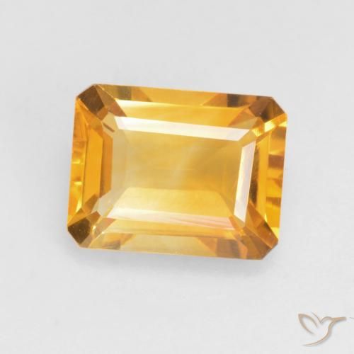 1.54ct Naturale Dorato scuro Citrino, Taglio smeraldo, VVS-VS