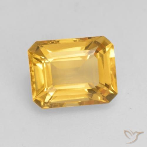 Citrino Oro brillante naturale da 1.53 ct, Ottagonale / Taglio smeraldo, VVS-VS