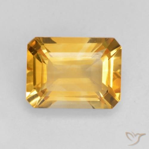 1.49ct Naturale Arancio Dorato Profondo Citrino, Taglio smeraldo, VVS-VS