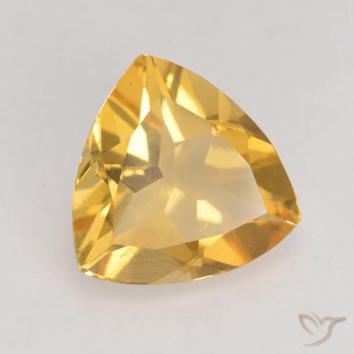 Citrino Dorato medio-scuro naturale da 1.77 ct, Taglio trillion, VVS-VS