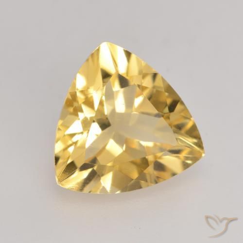 Citrino Dorato medio-chiaro naturale da 2.13 ct, Taglio trillion, VVS-VS