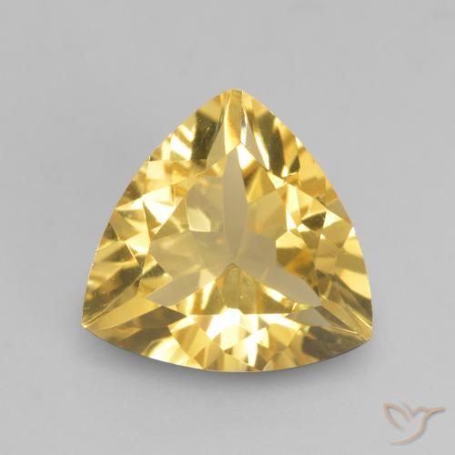 1.89ct Naturale Dorato medio Citrino, Taglio trillion, VVS-VS