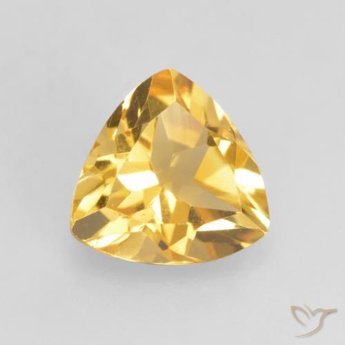 Citrino Oro medio naturale da 1.11 ct, Taglio trillion, VVS-VS