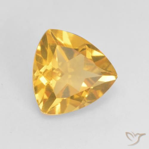 Citrino Oro medio naturale da 1.14 ct, Taglio trillion, VVS-VS