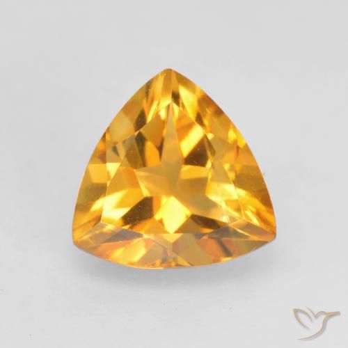 Citrino Dorato scuro naturale da 1.09 ct, Taglio trillion, VVS-VS