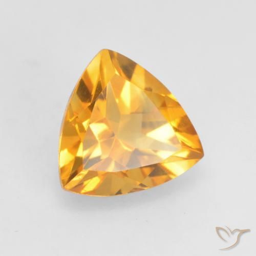 Citrino Dorato scuro naturale da 1.09 ct, Taglio trillion, VVS-VS