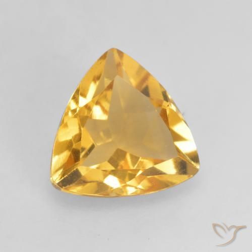 Citrino Arancio Dorato Profondo naturale da 1.03 ct, Taglio trillion, VVS-VS