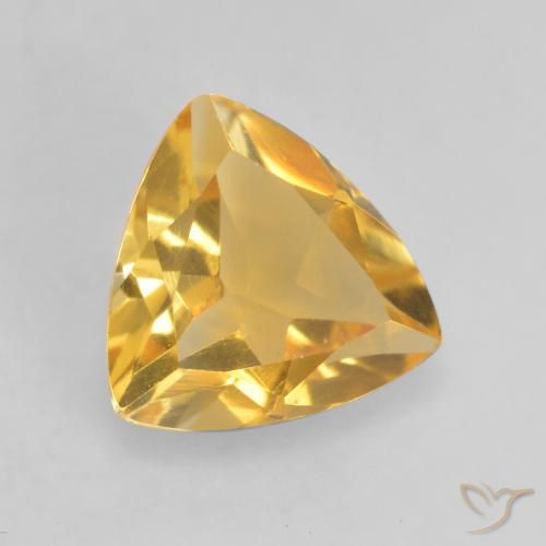 Citrino Oro medio naturale da 0.93 ct, Taglio trillion, VVS-VS
