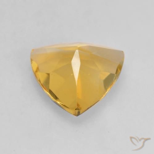 Citrino Oro medio naturale da 0.93 ct, Taglio trillion, VVS-VS