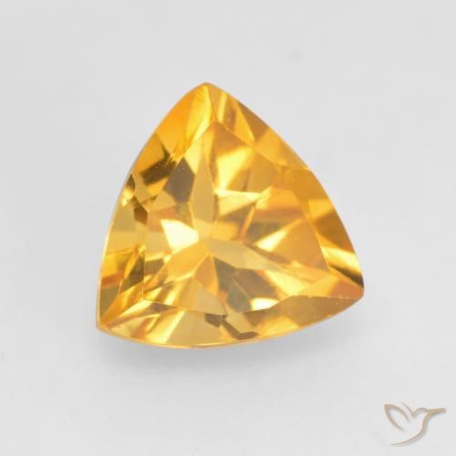 Citrino Arancio dorato naturale da 1.02 ct, Taglio trillion, VVS-VS