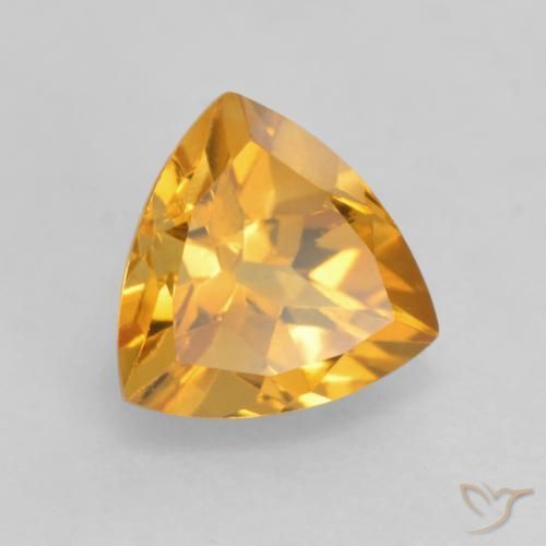 Citrino Arancio medio-chiaro-oroG naturale da 1.08 ct, Taglio trillion, VVS-VS