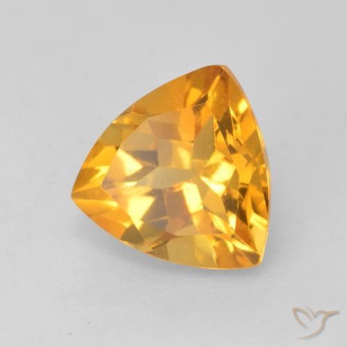 Citrino Arancio-Oro naturale da 1.16 ct, Taglio trillion, VVS-VS