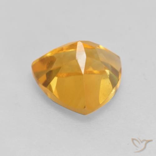 Citrino Arancio-Oro naturale da 1.16 ct, Taglio trillion, VVS-VS