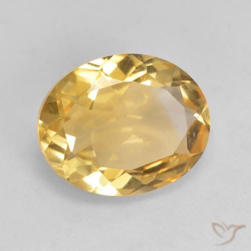 Citrino Dorato medio-chiaro naturale da 2.79 ct, Ovale, VVS-VS