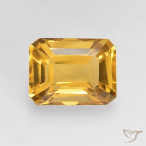 1.69ct Naturale Dorato medio Citrino, Taglio smeraldo, VVS-VS