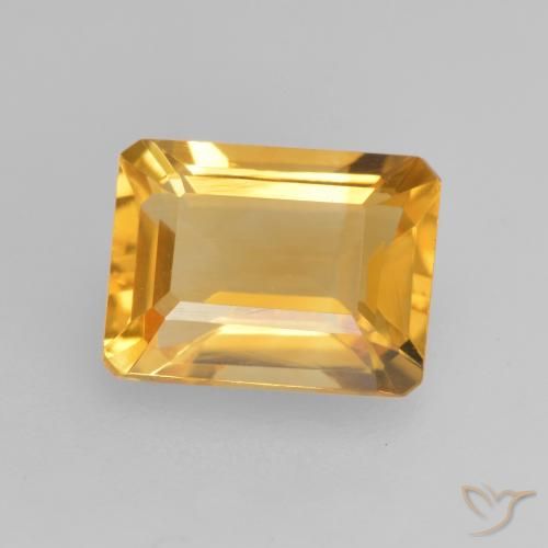1.56ct Naturale Oro brillante Citrino, Taglio smeraldo, VVS-VS