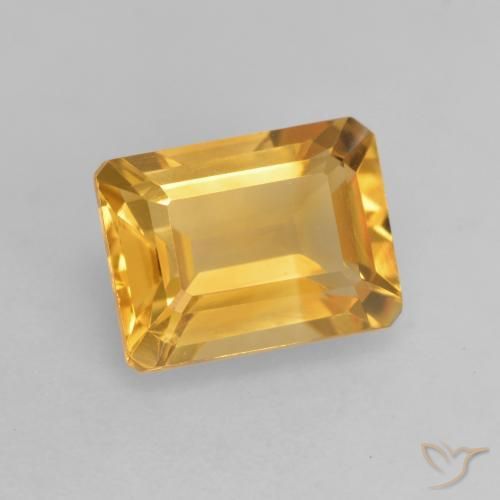 Citrino Oro brillante naturale da 1.56 ct, Ottagonale / Taglio smeraldo, VVS-VS
