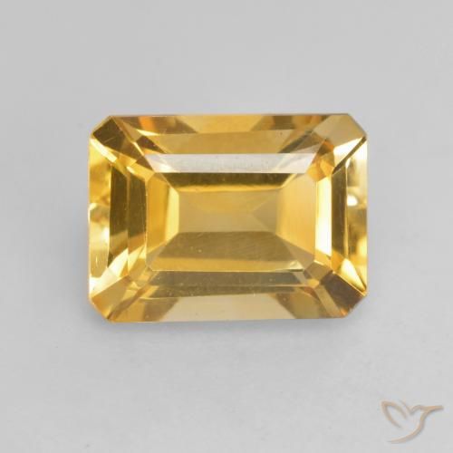 1.53ct Naturale Dorato medio Citrino, Taglio smeraldo, VVS-VS