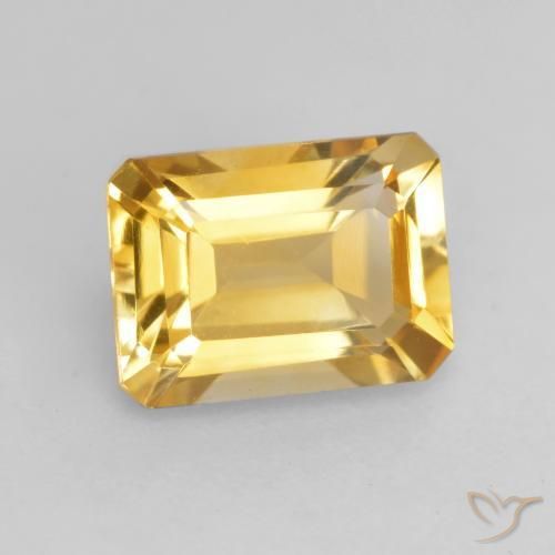 Citrino Dorato medio naturale da 1.53 ct, Ottagonale / Taglio smeraldo, VVS-VS