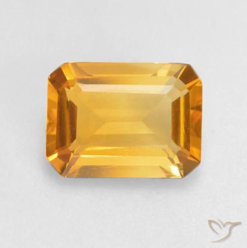 1.22ct Naturale Dorato scuro Citrino, Taglio smeraldo, VVS-VS