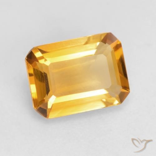 Citrino Dorato scuro naturale da 1.22 ct, Ottagonale / Taglio smeraldo, VVS-VS