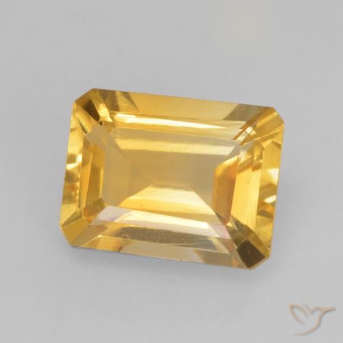1.47ct Naturale Oro medio Citrino, Taglio smeraldo, VVS-VS