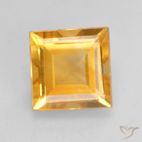 1.81ct Naturale Arancio Dorato Profondo Citrino, Quadrato, VS