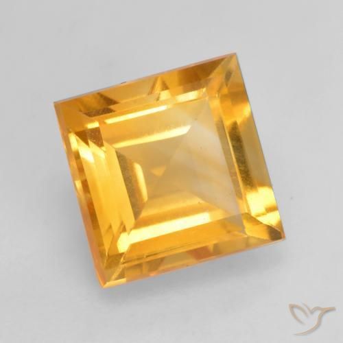 Citrino Arancio Dorato Profondo naturale da 1.81 ct, Quadrato, VS