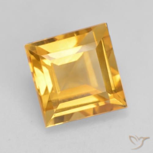 Citrino Dorato scuro naturale da 1.74 ct, Quadrato, VVS-VS