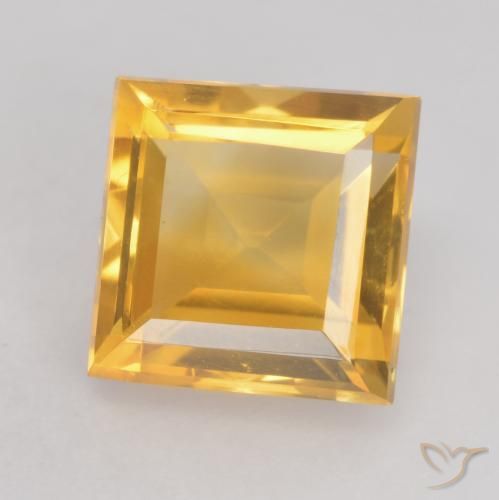 1.64ct Naturale Arancio Dorato Profondo Citrino, Quadrato, VVS-VS
