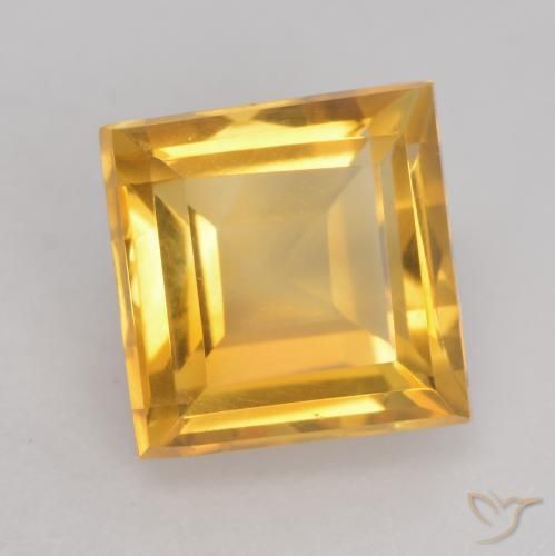 Citrino Arancio Dorato Profondo naturale da 1.64 ct, Quadrato, VVS-VS