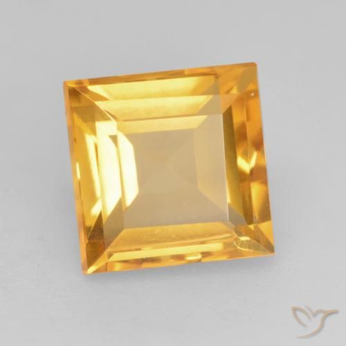 Citrino Dorato scuro naturale da 1.84 ct, Quadrato, VVS-VS