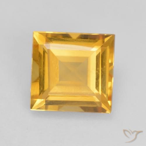 1.56ct Naturale Oro brillante Citrino, Quadrato, VVS-VS