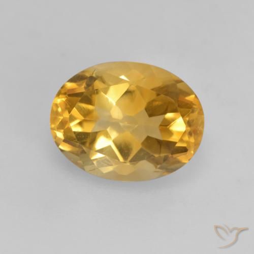 1.77ct Naturale Arancio Dorato Profondo Citrino, Ovale, VVS-VS