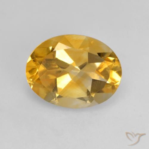 1.61ct Naturale Arancio Dorato Profondo Citrino, Ovale, VVS-VS