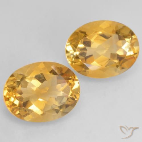 Gemme di Citrino Dorato medio-scuro naturale da 3.46 ct, Ovale, VVS-VS